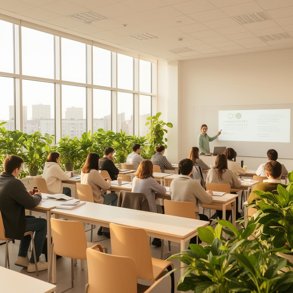 Modern classroom at the college